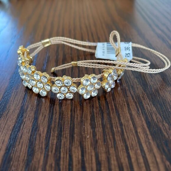 NWT crystal flower chain Buriti straw bracelet, anklet, or hair accessory - Picture 4 of 4